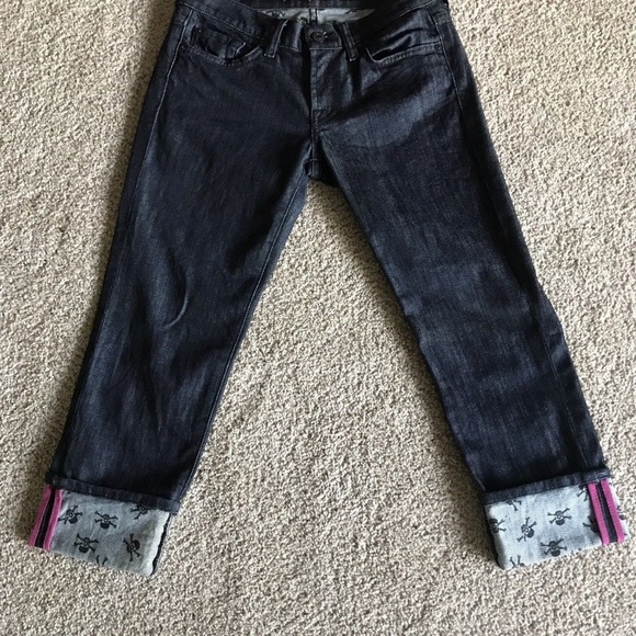 7 FOR ALL MANKIND SKULL DETAIL CROP/CAPRI JEANS 26 - Picture 1 of 8